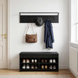 Vidaxl kapstok zwart eiken 100 x 30 x 25 cm bewerkt hout