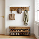 Vidaxl kapstok wandgemonteerd oud hout 100 x 30 x 25 cm bewerkt hout