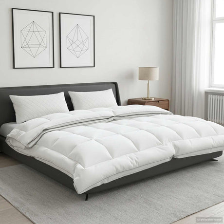 Vidaxl dekbed 200x200 cm 4 seizoenen 200+300 gsm australisch wol wit