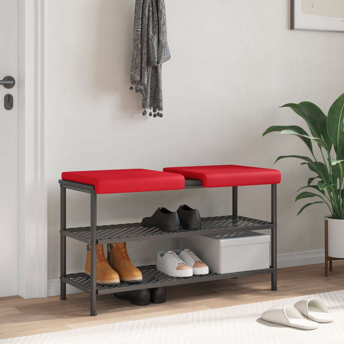Vidaxl bankkussen 2 st kunstleer rood diepte 35 cm