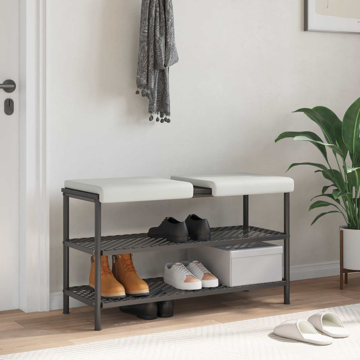 Vidaxl bankkussen 2 st kunstleer wit diepte 35 cm