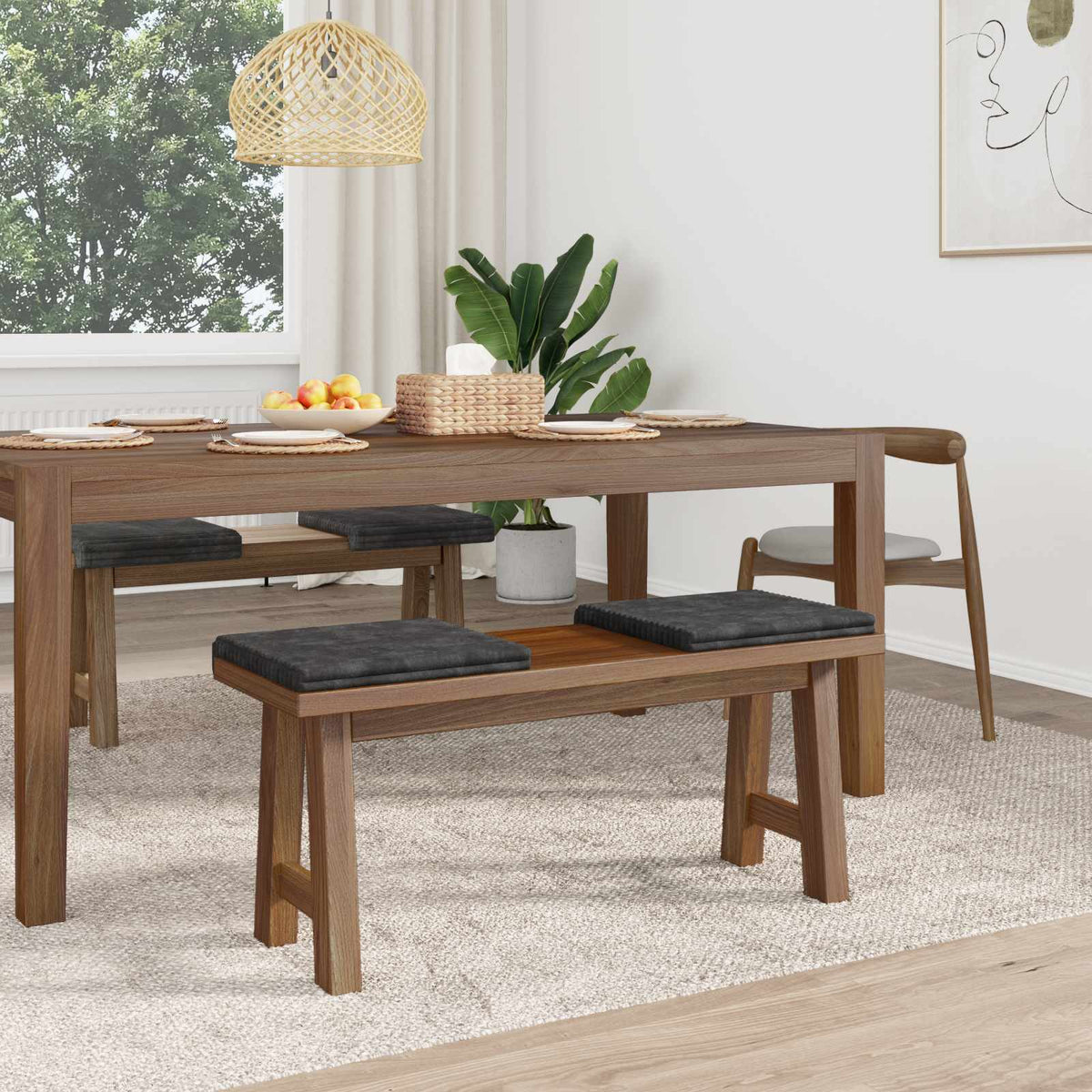 Vidaxl bankkussen 4 st pluche corduroy donkergrijs diepte 35 cm