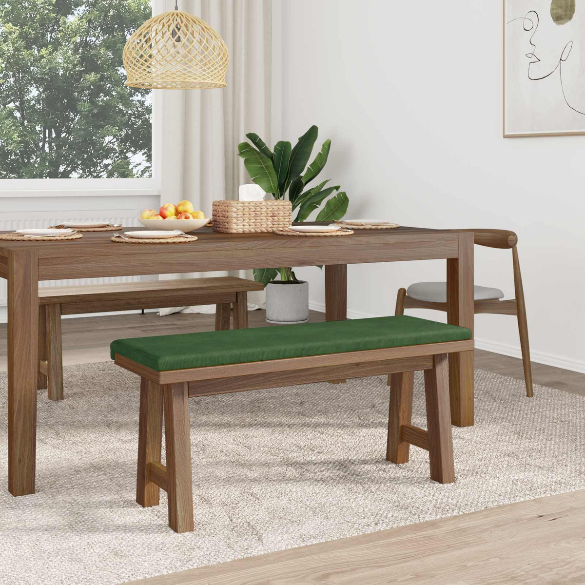 Vidaxl bankkussen corduroy donkergroen diepte 35 cm