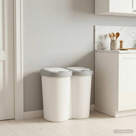 Vidaxl afvalbak wit 49,5 x 30 x 46,5 cm pp