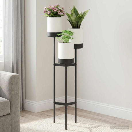 Vidaxl bloemenstand wit 42 x 39,5 x 125 cm pp en staal