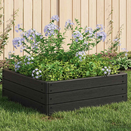 Vidaxl verhoogd bed zwart 75,5 x 75,5 x 25 cm pp