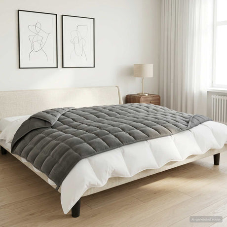 Vidaxl verzwaringsdeken antraciet 150 x 200 cm 7 kg 100% katoen 205t