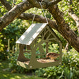 Vidaxl hangend vogelvoederhuisje staal olijfgroen
