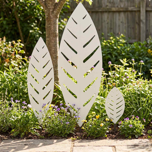 Vidaxl tuinsteak 3 st 116,5 x 35 x 3 cm wit staal