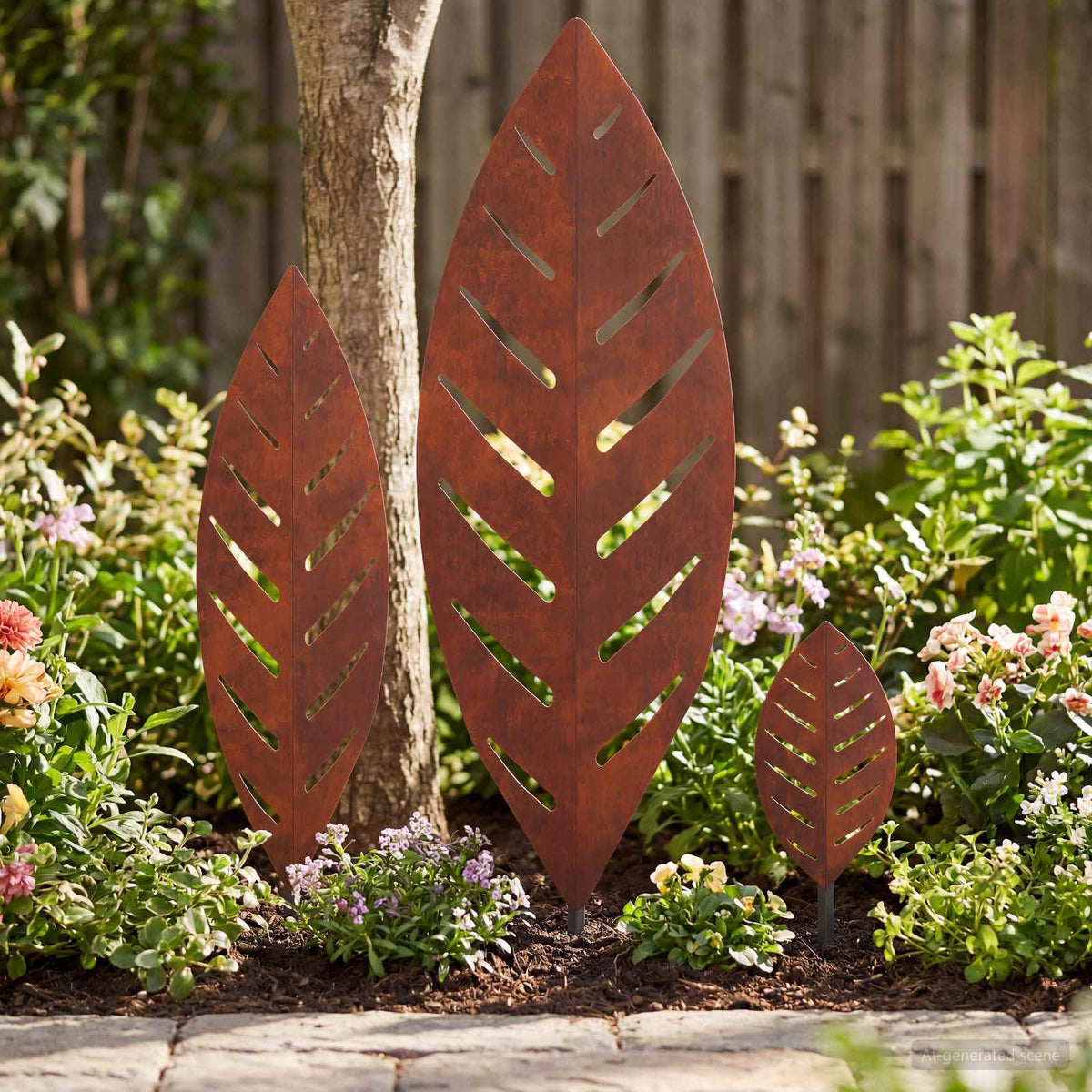Vidaxl tuinsteak 3 st 116,5 x 35 x 3 cm roestkleurig weervast staal