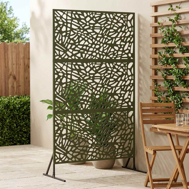 Vidaxl privacyscherm 100 x 50 x 180 cm staal olijfgroen