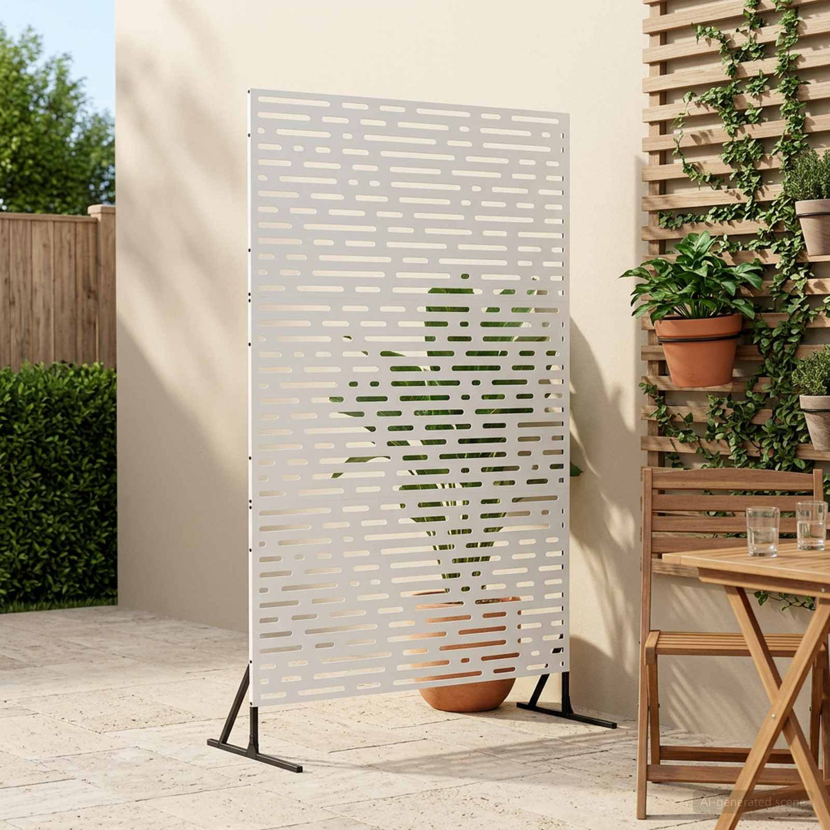 Vidaxl privacyscherm 100 x 50 x 180 cm staal wit