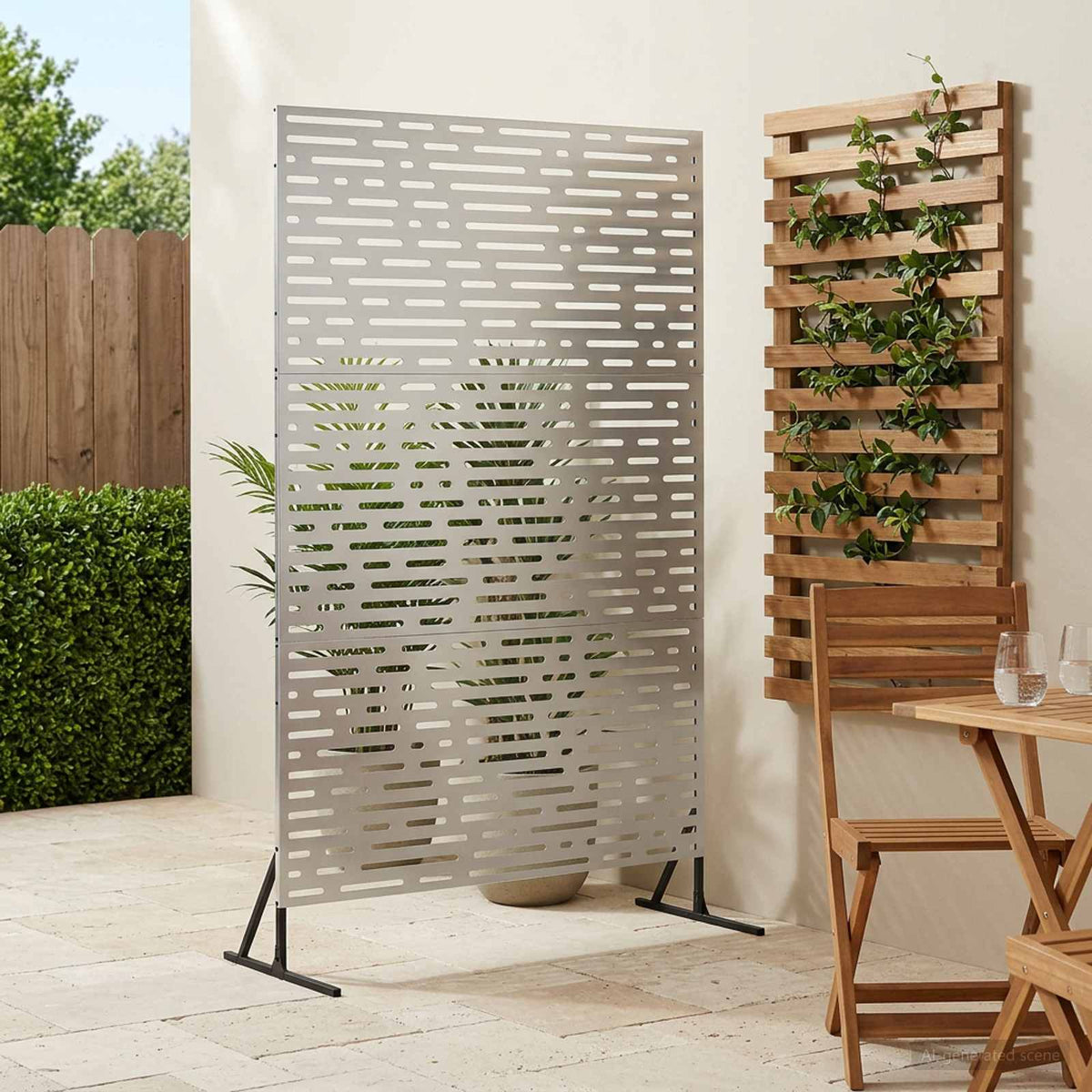 Vidaxl privacyscherm 100 x 50 x 180 cm roestvrij staal zilver