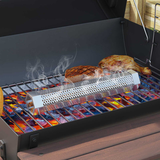 Vidaxl buiten grill ø 40 x 80 cm staal zwart