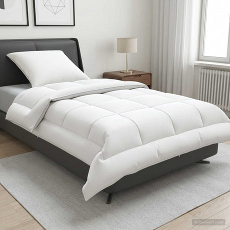 Vidaxl dekbed en kussen set 2 st 140x200 cm zomer 140 gsm wol wit