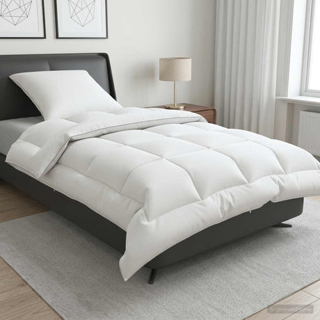 Vidaxl dekbed en kussen set 2 st 140x200 cm 4 seizoenen 350 gsm wol