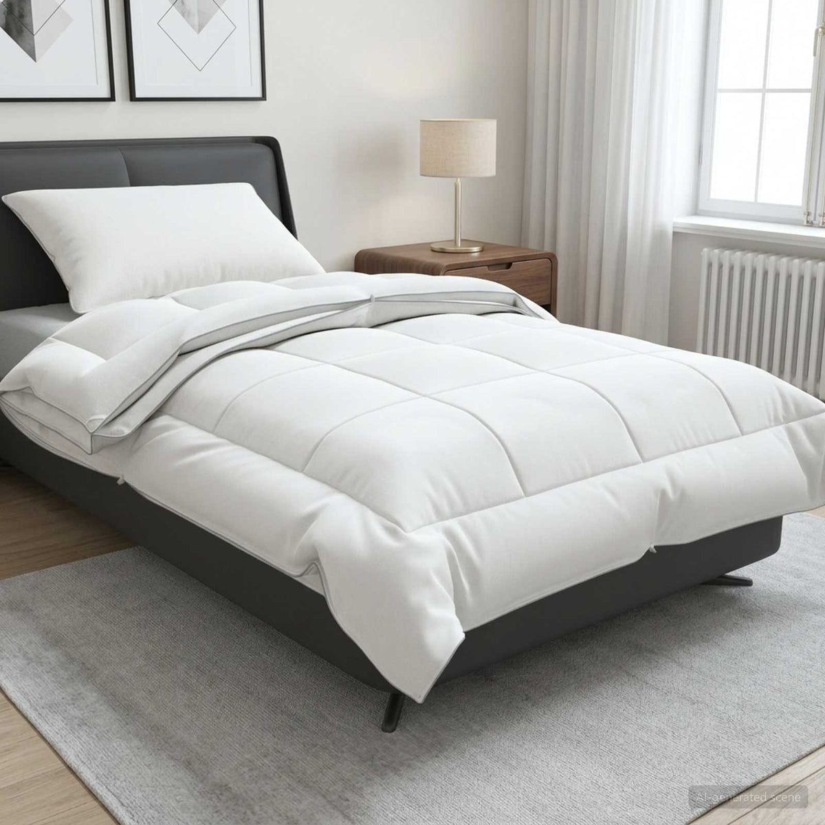 Vidaxl dekbed en kussen set 2 st 152x203 cm 4 seizoenen 140+220 gsm