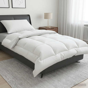 Vidaxl dekbed en kussen set 2 st 137x200 cm winter 450 gsm wol wit