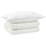 Vidaxl dekbed en kussen set 2 st 140x200 cm winter 450 gsm wol wit
