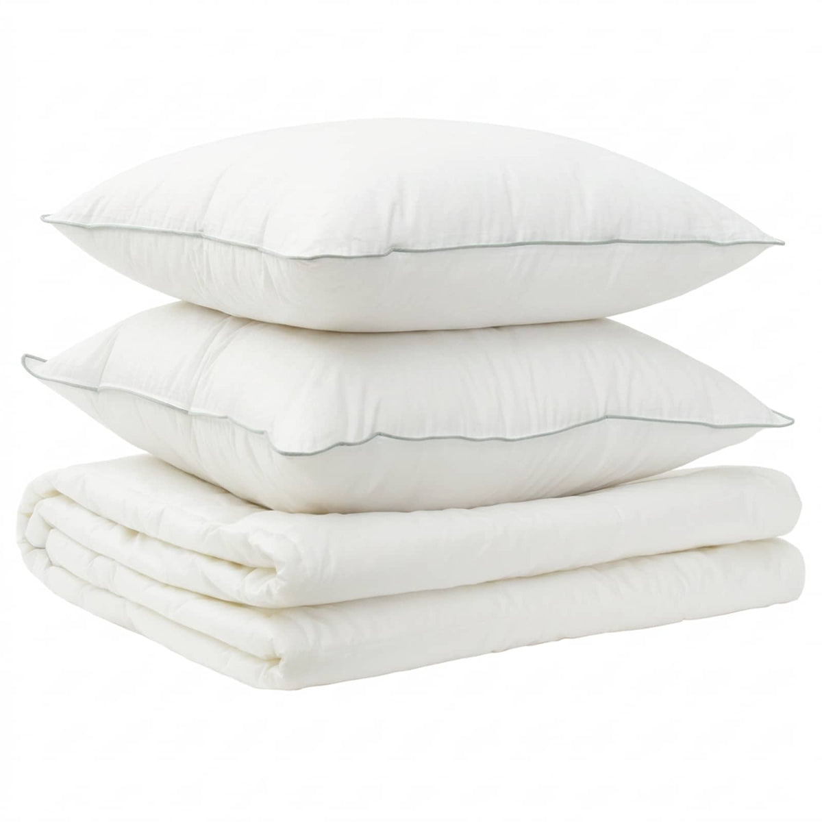 Vidaxl dekbed en kussen set 3 st 140x220 cm zomer 140 gsm wol wit