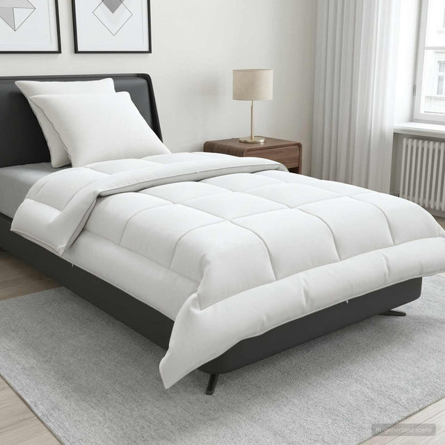Vidaxl dekbed en kussen set 3 st 155x220 cm zomer 140 gsm wol wit