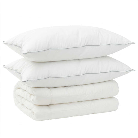 Vidaxl dekbed en kussen set 3 st 155x220 cm 4 seizoenen 350 gsm wol
