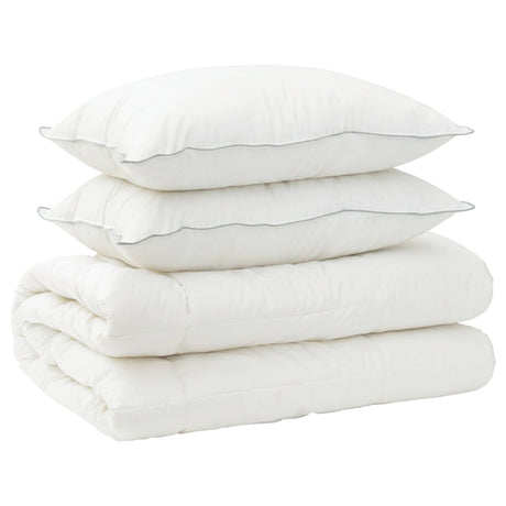 Vidaxl dekbed en kussen set 3 st 240x260 cm 4 seizoenen 350 gsm wol