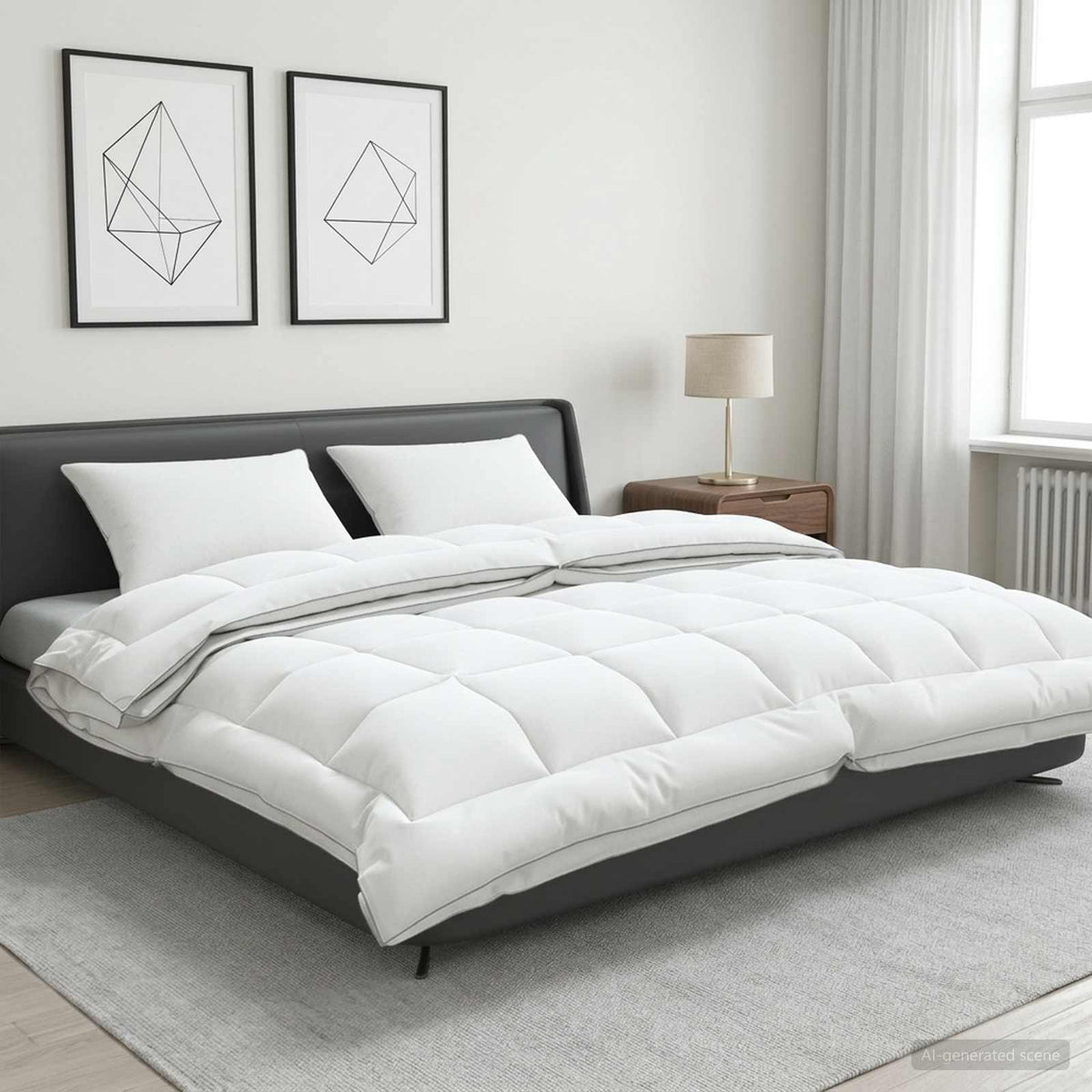 Vidaxl dekbed en kussen set 3 st 240x260 cm 4 seizoenen 140+220 gsm