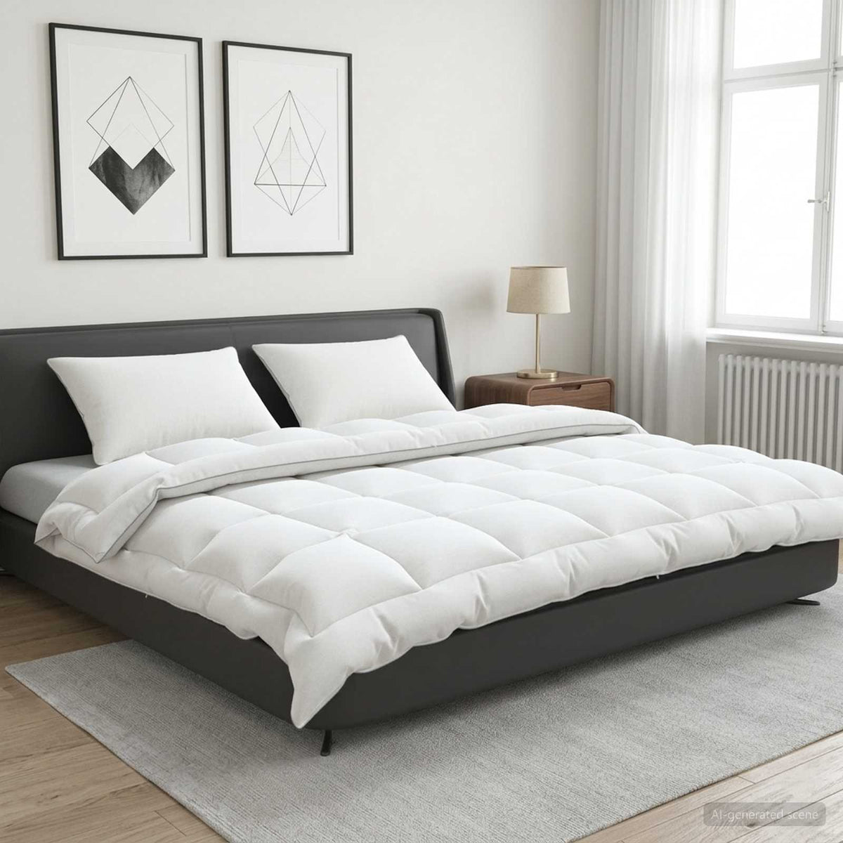 Vidaxl dekbed en kussen set 3 st 200 x 200 cm 4 seizoenen 300 gsm wol