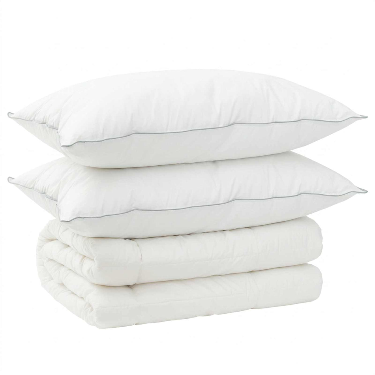 Vidaxl dekbed en kussen set 3 st 200x240 cm winter 450 gsm wol wit