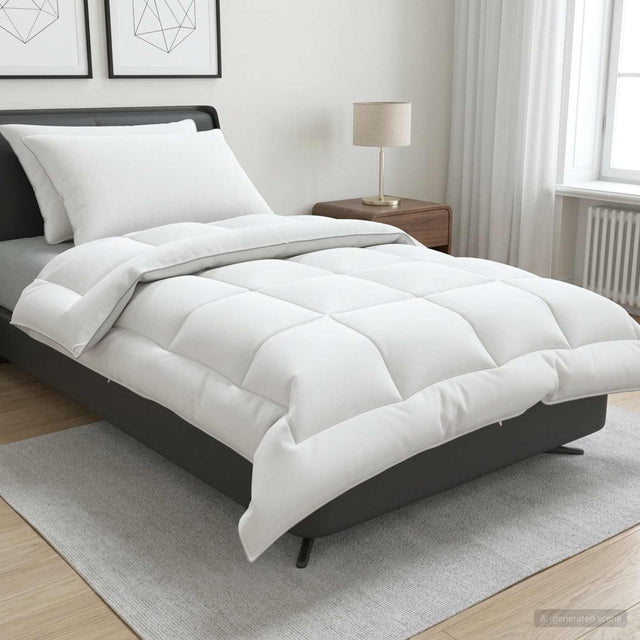 Vidaxl dekbed en kussen set 3 st 140x220 cm winter 450 gsm wol wit