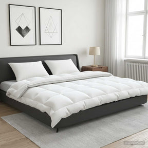 Vidaxl dekbed en kussen set 3 st 200x220 cm winter 450 gsm wol wit