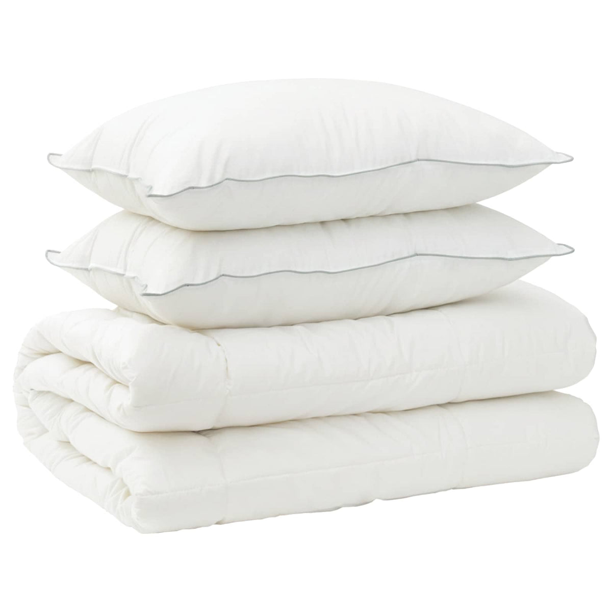 Vidaxl dekbed en kussen set 3 st 240x260 cm winter 450 gsm wol wit