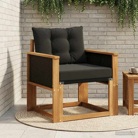 Vidaxl buiten midden sofa massief acaciahout en textilene naturel