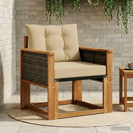 Vidaxl buiten midden sofa massief acaciahout en textilene naturel