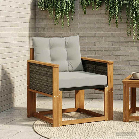Vidaxl outdoor middle sofa massief acaciahout en textilene