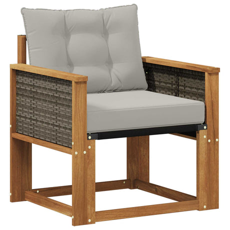 Vidaxl outdoor middle sofa massief acaciahout en textilene