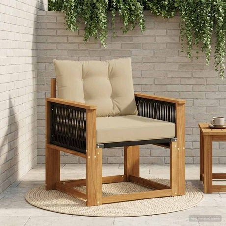 Vidaxl buiten midden sofa massief acaciahout en textilene naturel