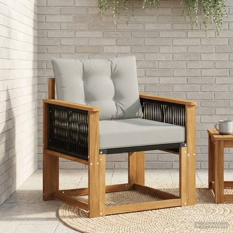 Vidaxl buiten midden sofa massief acaciahout en textilene naturel