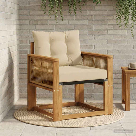 Vidaxl buiten midden sofa massief acaciahout en textilene naturel
