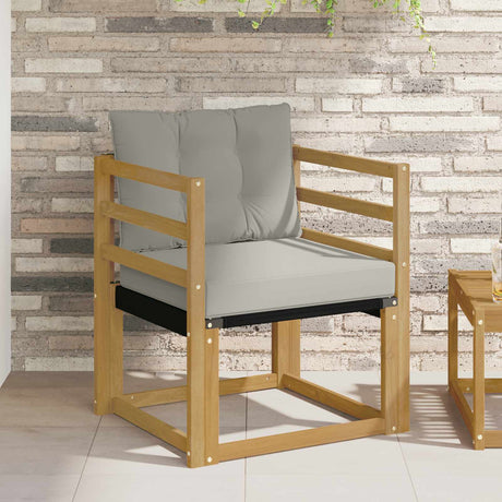 Vidaxl tuinbank massief acaciahout en textilene wit 63 x 67 x 73 cm