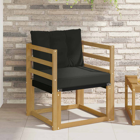 Vidaxl tuinbank massief acaciahout en textilene wit 63 x 67 x 73 cm