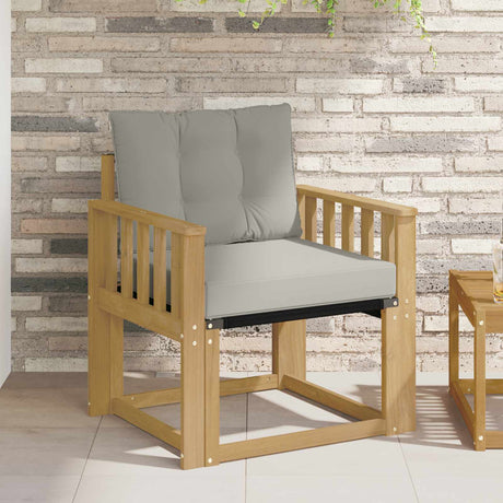 Vidaxl tuinbank massief acaciahout en textilene wit 63 x 71 x 73 cm