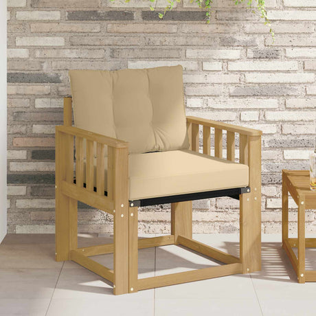 Vidaxl tuinbank massief acaciahout en textilene wit 63 x 71 x 73 cm