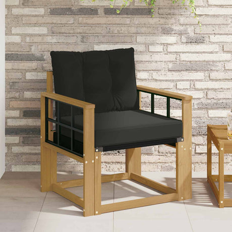 Vidaxl tuinbank massief acaciahout en textilene wit 63 x 71 x 73 cm