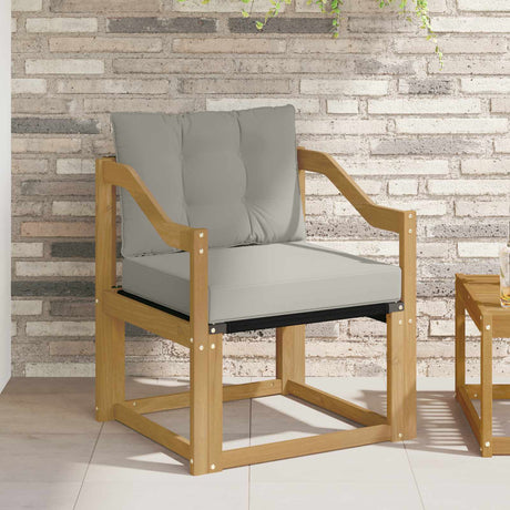 Vidaxl tuinbank massief acaciahout en textilene wit 63 x 67 x 73 cm