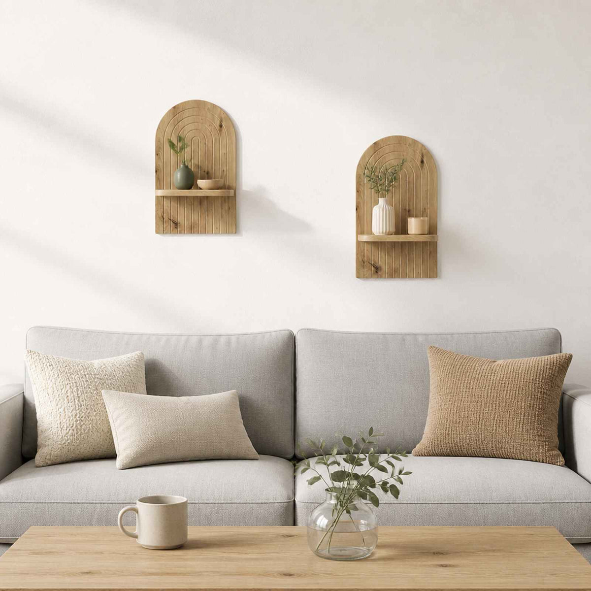 Vidaxl wandplank 2 st artisanaal eiken 23 x 13.5 x 37.5 cm