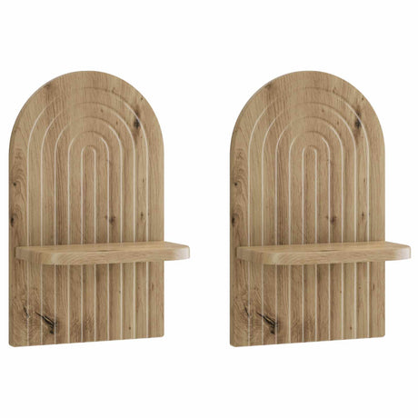 Vidaxl wandplank 2 st artisanaal eiken 23 x 13.5 x 37.5 cm