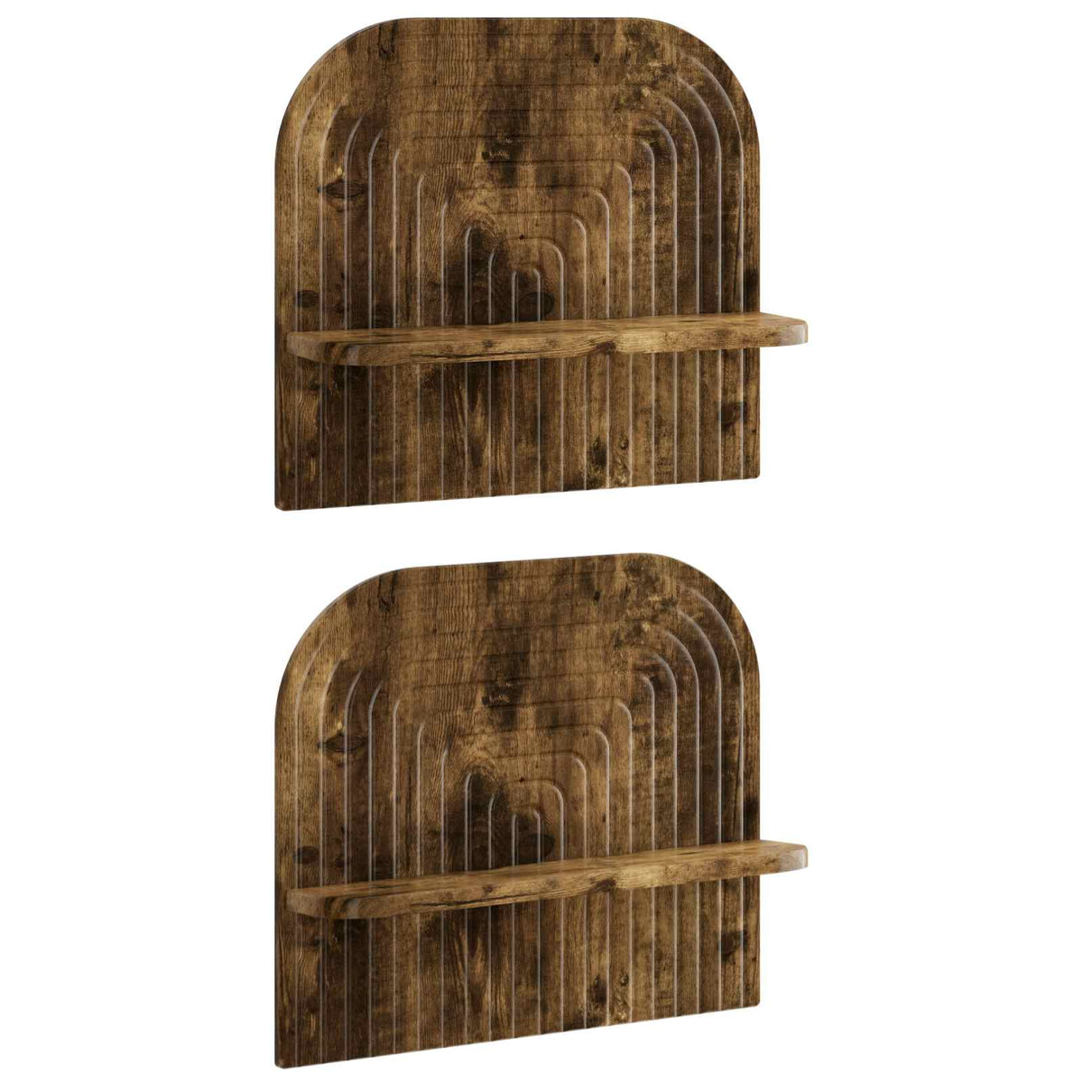Vidaxl wandplank 2 st gerookt eiken 41 x 13.5 x 37.5 cm bewerkt hout