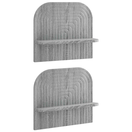 Vidaxl wandplank 2 st grijs sonoma 41 x 13.5 x 37.5 cm bewerkt hout